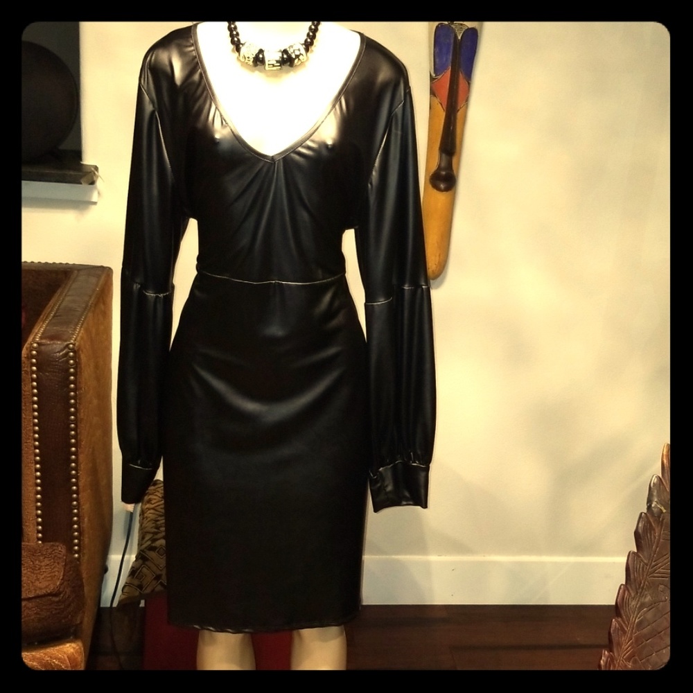 Faux Leather Sexy Dress